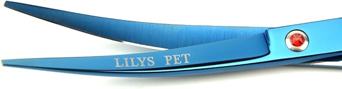 LILYS PET Professional PET Grooming scissors Kit,Coated Titanium,Sharp and Strong Stainless Steel Blade for Dogs Cats Hair Cutting,3 Pieces of Scissors with a Comb and a Case (7.5 inches, Blue)