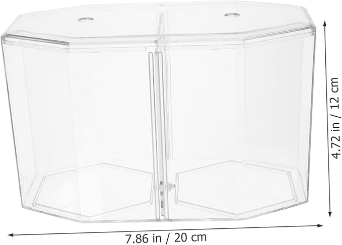 Totority Box Octagonal Fish Tank Betta Fish Bowl Small Containers Shrimp Tank Baby Cart Covers Turtle Tank Betta Fish Tank Fish Breeding Tank Betta Tank Acrylic Self-Cleaning
