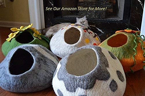 Balls for Cats - Felt Wool Cat Toy Balls for Small Pet Fetch and Play - Eco Friendly Quiet Wool Ball Cat Toy for Cats and Kittens - Choose Your Colors (White)