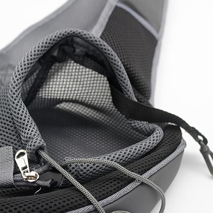 Pet Dog Sling Carrier, Breathable Mesh Portable Travel Safe Pet Sling Shoulder Bag Carrier with Adjustable Non-Slip Shoulder Strap for Small Dogs Cats Puppy (Large, Black)
