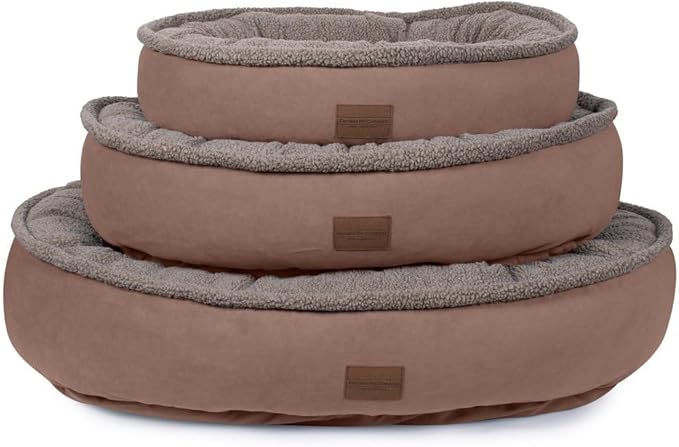 CAROLINA PET COMPANY Microfiber & Tipped Berber Comfy Cup Dog Bed - Chocolate, S