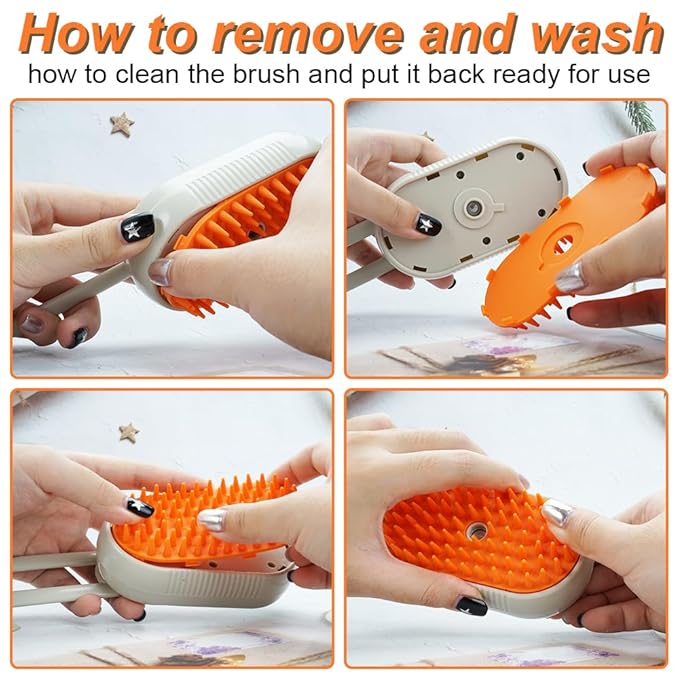 Cat Steam Brush for Shedding - 2025 New Grooming With Steam, Rechargeable Pet Brush for Dogs and Cat,Anti-Static,Massage, Cleaning, Shedding & Combing All In One