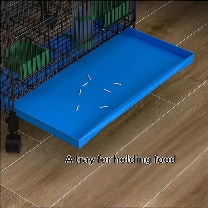 39.4-Inch Rolling Metal Bird Cage with Stand, Includes Grass Nest - Spacious Parrot Home for Budgies, Lovebirds, Canaries (White)