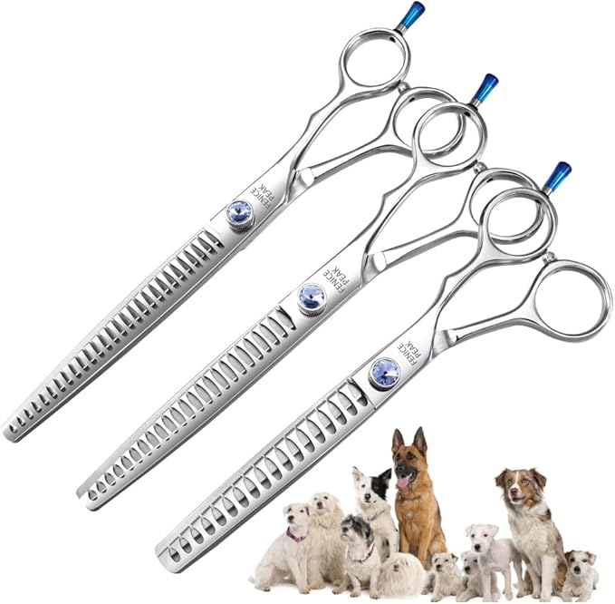 Fenice Professional 7/7.5/8 Pet Grooming Scissors Thinning Cutting Shears for Dog s/Cats Thinning Rate:70-80% (7.0 inch)