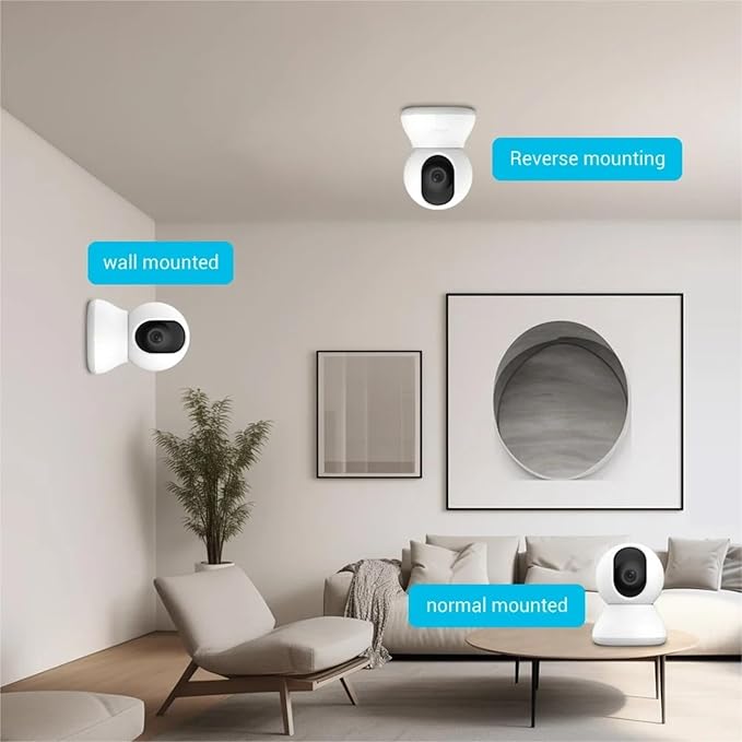 2.4G WiFi Indoor Camera 2K 3MP 360° PTZ Pet Dog IP CCTV Camera with Phone App 2-Way Talk Night Vision for Home Securi(UK Plug)
