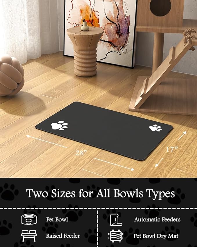 Pet Feeding Mat-Absorbent Dog Mat for Food and Water Bowl-No Stains Quick Dry Dog Water Dispenser Mat-Dog Accessories Pet Supplies-Dog Water Bowl for Messy Drinkers