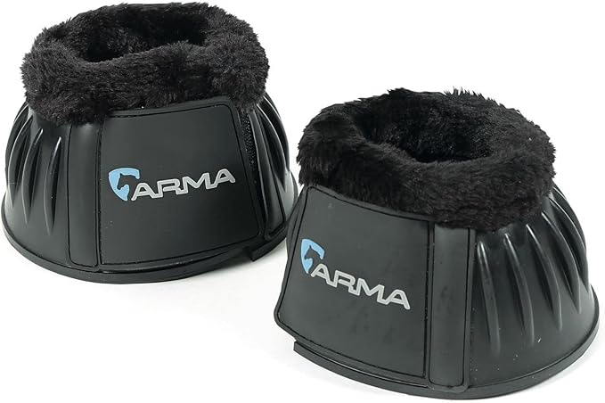 Shires ARMA Fleece Trim Bell Boot (Black, Full)