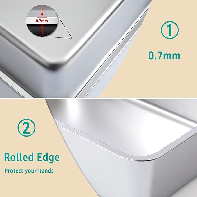 Stainless Steel Litter Box 2 Pack,Metal Litter Box Easy to Clean,Cat Litterbox Supplies for Kitten, Kitty, Rabbit, 6" High Side Cat Litter boxs,Stainless Steel LitterBox, No Smell,Non Stick