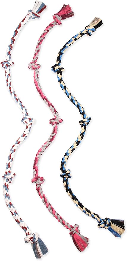 Mammoth Flossy Chews Color Rope Tug – Premium Cotton-Poly Tug Toy for Dogs – Interactive Dog Rope Toy – Tug Dog Chew Toy