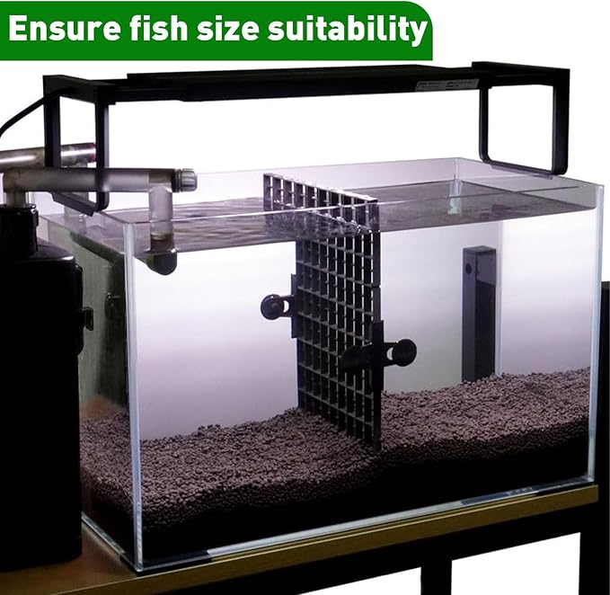 LINLAN 12 Pieces 11.8x11.8in (30X30cm) Aquarium Grid Plastic, Fish Tank Divider, Egg Crate for DIY Filtration and Bottom Protection in Aquascaping (Black-No Accessories)