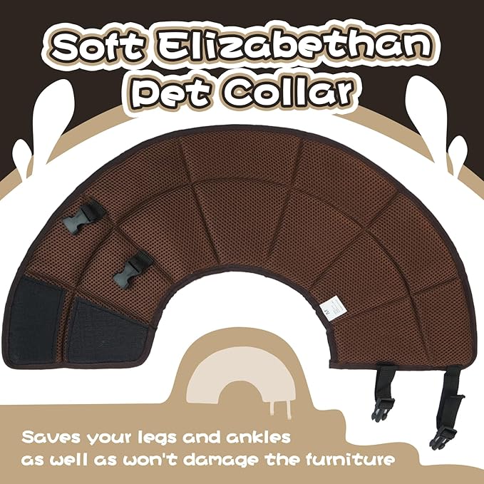 Dog Cone for Large Dogs After Surgery, Soft Dog Cone Collar for Dogs to Stop Licking, Adjustable Comfy E-Collar Alternative Lightweight Post-Surgery Recovery Elizabethan Collar for Pet