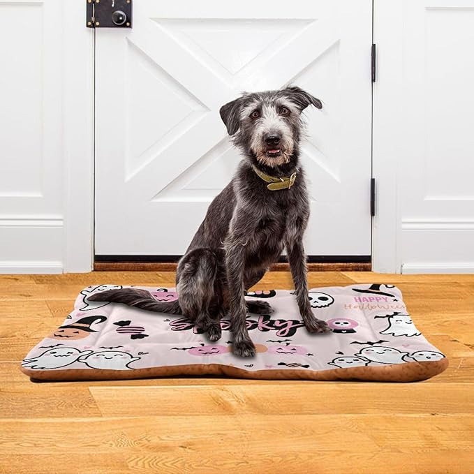 Halloween Ghost Pet Bed Cute Dog Bed Mat Absorbing Non Slip Pad Pet Sleeping Mat for Small, Medium, and Large Dogs Puppy Cat 24 in x 18 in