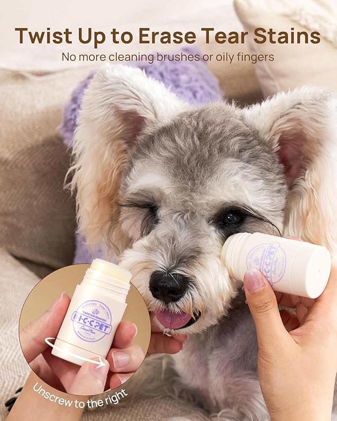 HICC PET Tear Stain Softening Balm All-Natural Tear Stain Remover for Dogs and Cats - Softens & Prevents Tear Stains, Soothes Redness Sensitive Eyes, Long-Lasting Moisturizing Eye Care - 1.06 oz
