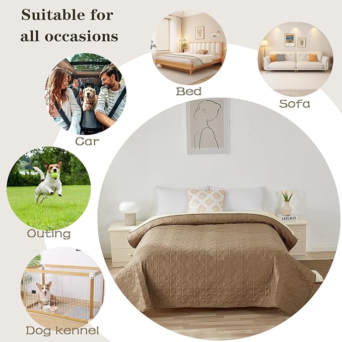 Waterproof Dog Bed Cover Pet Blanket, Soft Pet Couch Covers for Sofa Washable, Bed Couch Sofa Furniture Protector for Puppy Cat Kids (Grey,75 * 180 CM)