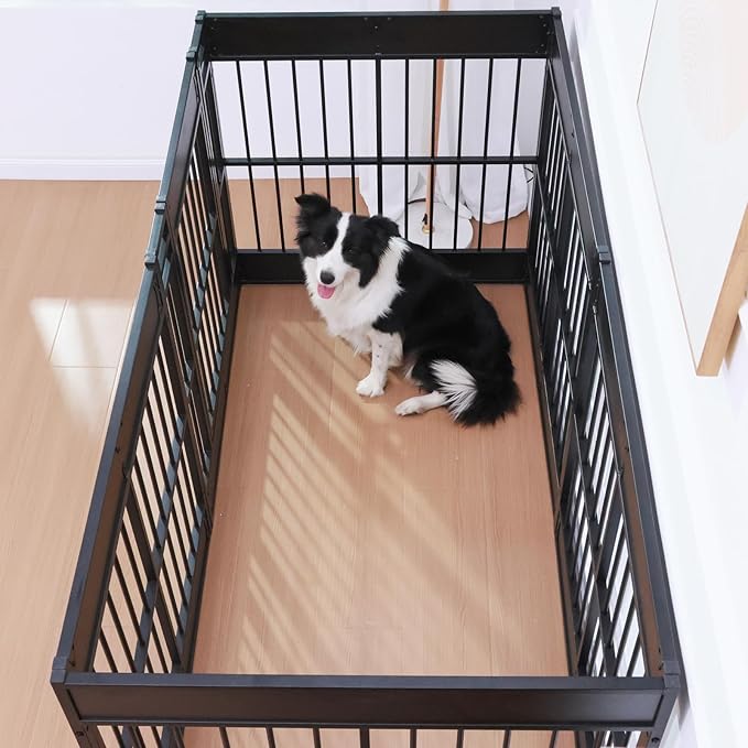 Dog Playpen, 35.4" Height Dog Pen Indoor, Heavy Duty, Safe and Sturdy, Furniture Style Puppy Pen