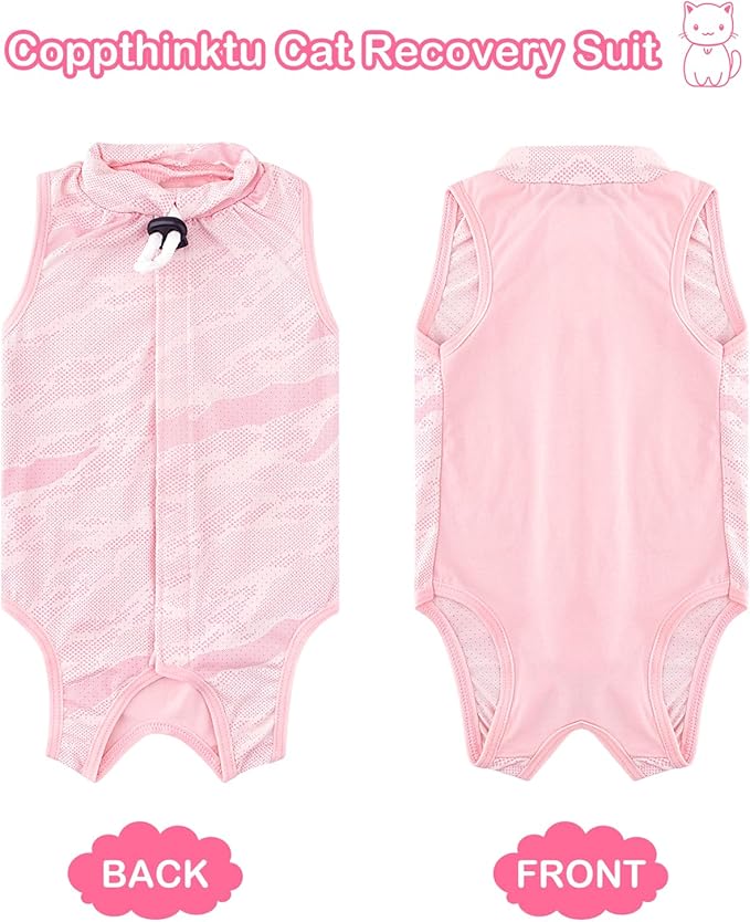 Cat Recovery Suit Cat Onesie for Cats After Surgery, Breathable Cats Surgery Suits Female for Abdominal Wounds, Kitten Recovery Suits E-Collar Alternative Onesie After Spay Anti Licking