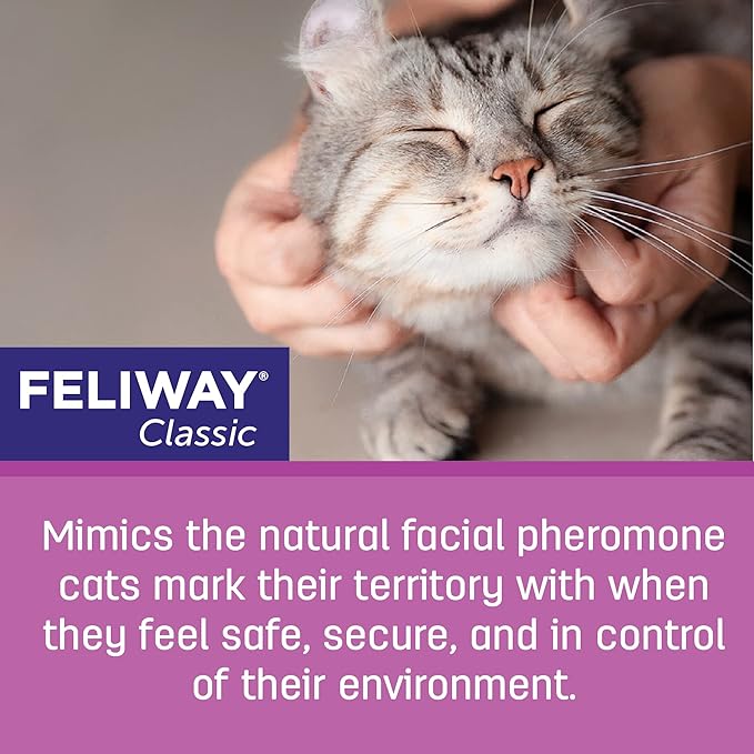 FELIWAY Classic Cat Calming Pheromone Diffuser: 1 Diffuser Kit & 6 Refills