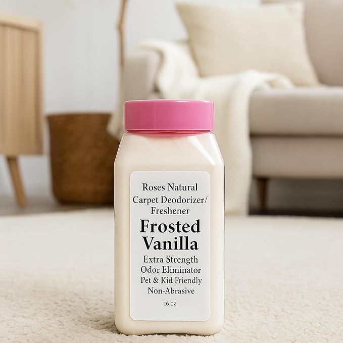 Carpet Deodorizer and Freshener, Inspired by Ice Vanilla Woods, Extra Strength, Pet & Kid Safe, Vanilla Pumpkin Scent, 16 oz (Frosted Vanilla)