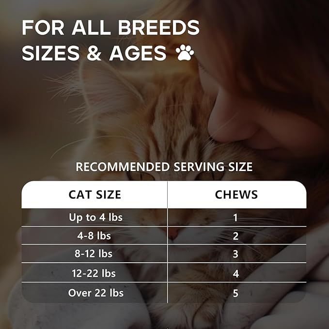 Calming Chews for Cats, Cat Calming Treats - Cat Anxiety Relief, Helps Reduce Stress & Promotes Relaxation for Travel, Boarding, Vet Visits, Separation Anxiety - Chicken (230 Soft Chews)