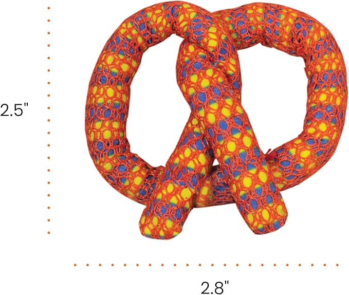 Catstages Plaque Away Pretzel Cat Toy – Interactive Catnip Dental Chew Toy to Help Clean Teeth, Fun for Play and Chewing, Orange