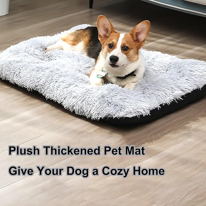 Dog Crate Mat, Dog Bed for Large Dogs, Comfy Fluffy Kennel Pad Anti-Slip for Dog beds & Furniture, Quilted Dog Bed for Pets for Medium/Small Dogs Cats (Color : Blue, Size : 36x25)