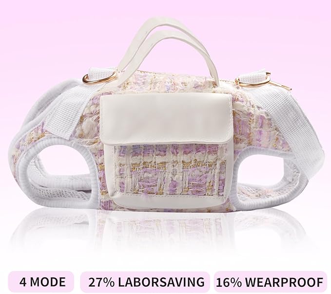 Dog Lift Harness Backpack for Small Dogs, Adjustable Straps Dog Sling Carrier for Hiking, Travel, Outdoor ā Purple Medium