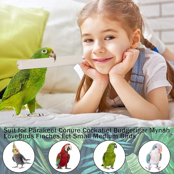 20 Pieces Bird Parrot Chew Toy Sola Sticks, Natural Parrot Soft Chew Shredding & Foraging Toy, Bird Foot Toys for Cockatiel Conure Quaker Budgie Parakeet Bunny Guinea Pig Chinchilla Rabbit