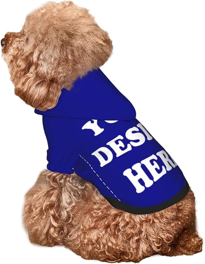 Personalized Dog Hoodie, Custom Dog Costumes for Small Dogs, Holiday Happy Dog Clothes Football Pet Shirt Sweater with Name Number for Girl/Boy Cats/Kitten, Blue, XL