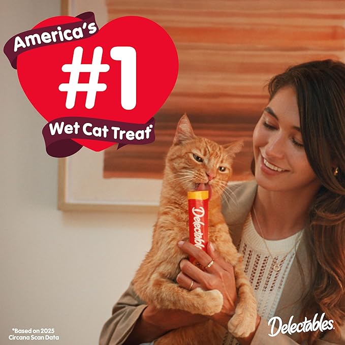 Delectables Squeeze Up Non-Seafood Variety Pack, Creamy Squeezable Puree, Lickable Wet Cat Treats, Grain Free, No Added Fillers, No By-Products, No Added Preservatives, 0.5 Ounces Tube, 54 Tubes Total