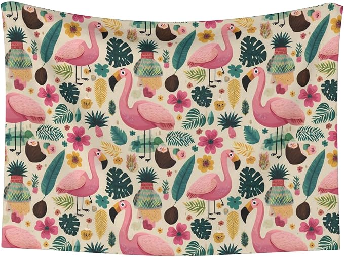 Waterproof Dog Blanket Soft Pet Blanket for Puppy Cat, Fleece Cat Throw Blankets for Furniture Bed Couch Sofa Reversible - Tropical Flamingo 8
