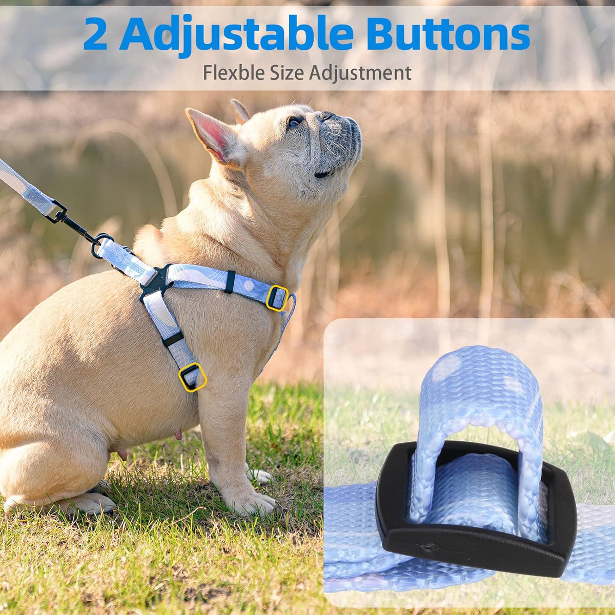 PUPTECK No Pull Dog Harness Soft Adjustable Basic Nylon Step in Puppy Vest Outdoor Walking with Leash