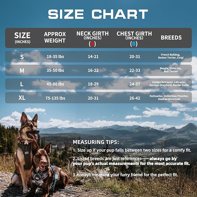 AUROTH Tactical Dog Harness for Large Dogs No Pull Adjustable Pet Harness Reflective K22 Working Training Easy Control Pet Vest Military Service Dog Harnesses