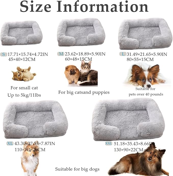 Dog Beds Medium Large Size Dog, Calming Dog Bed with Removable Washable Cover, Waterproof Lining and Nonskid Bottom(Coffee,XXL)