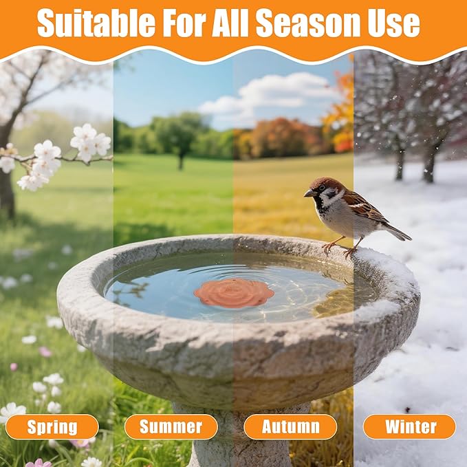 1P 4inches Bird Bath Purification Disk, 99.99% Pure Copper Bird Bath Disc Safe Birdbath Cleaner Disks for Outdoor All-Season Use 0.6mm Birdbaths Copper Disk with 3 Point Support