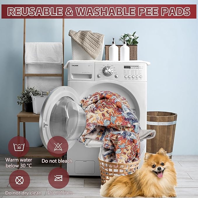 Washable Thickened Pee Pads for Dogs, 2 Pack (36"x42") Upgrade Reusable Puppy Pads with Non-Slip Rug, Super Absorbent Leakproof Puppy Training & Whelping Pads for Dogs, Doggie