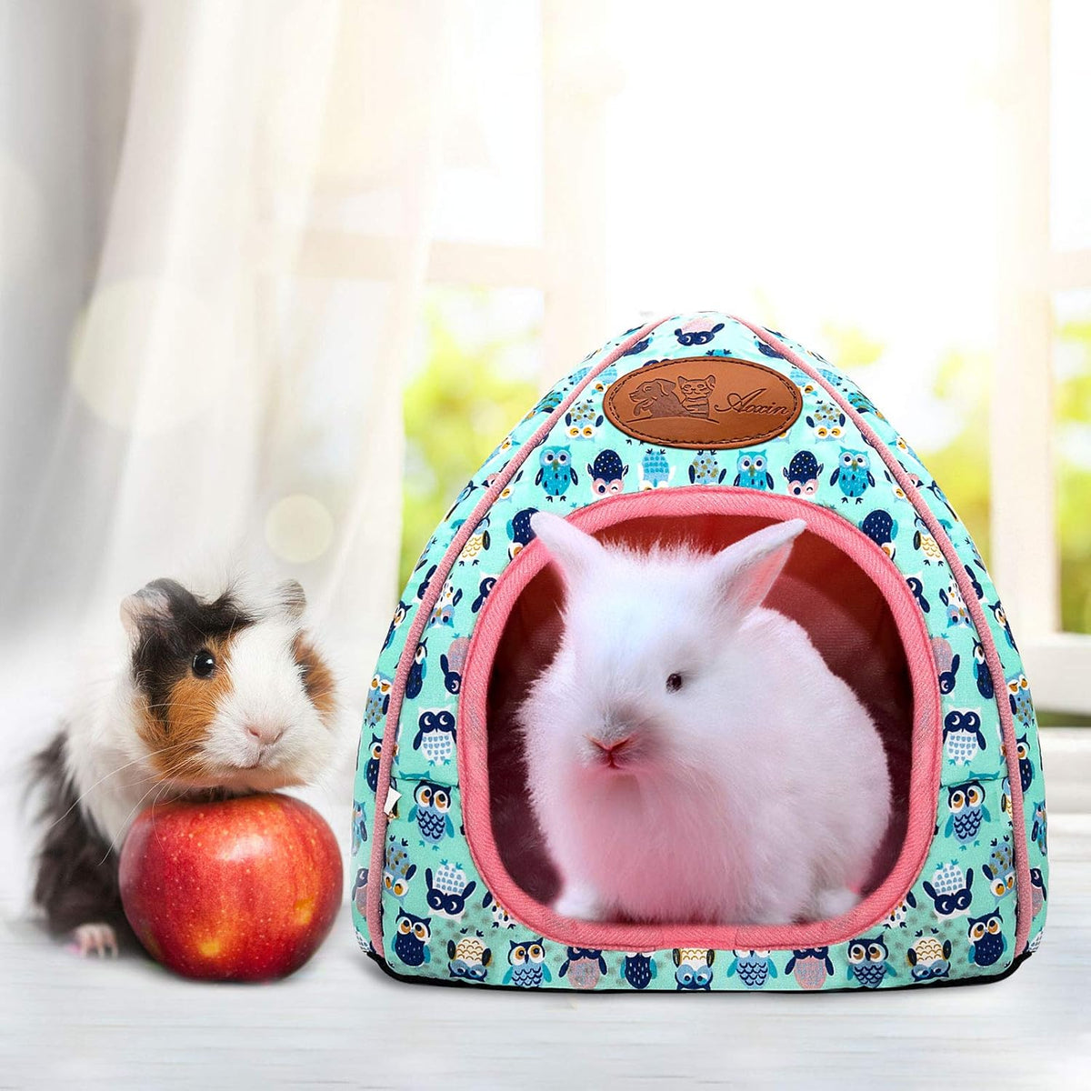 BWOGUE Guinea Pig House Bed Cozy Hamster Cave Large Hideout for Dwarf Rabbits Hedgehog Bearded Dragon Winter Nest Hamster Cage Accessories