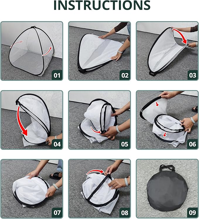 2 Pcs Pop Up Insect Barrier Plant Cover Tent, 30 x 28 x 28 Inch Foldable Garden Plant Protectors Mesh Enclosure, Garden Net Cage Bird Insect Guard Cover for Protecting Plants Fruits Vegetables