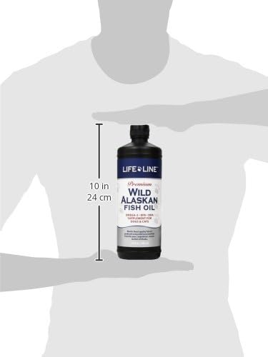 Life Line Pet Nutrition Wild Alaskan Fish Oil for Dogs and Cats 32oz – Omega 3 Fish Oil Supplement for Skin & Coat – Supports Brain, Eye & Heart Health in Dogs & Cats