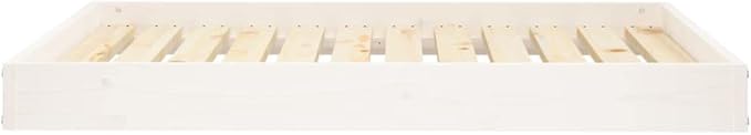 Solid Pine Wood Elevated Dog Bed White Medium Size 40.0 Inches Long 29.1 Inches Wide for Pets