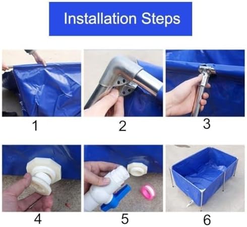 Flexible PVC Fish Breeding Water Tank with Steel Frame - Aquatic Pets Pool for Backyard, Clear Viewing Window, Easy Assembly, 50x40x30cm