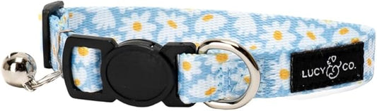 Lucy & Co. Simply Splendid Breakaway Cat Collar with Bell – Designer Print Adjustable Safety Collar for Cats, Kittens & Small Dogs, Lightweight Pet Collar for Boy & Girl Cats – Large
