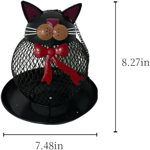 Upgraded Outdoor Bird Feeder, Squirrel-Proof Metal Wild Bird Feeder, Hanging Design, Perfect for Garden & Yard Decor, Cute Cat Shape