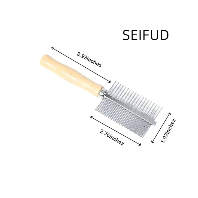 Professional Metal Dog Grooming Comb | 3 PCS Wooden Handled Pet Comb for Dogs and Cats | Removes Tangles, Dematting, Detangling | Great for Matted Hair