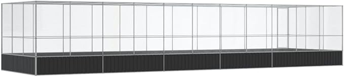 Steel Aviary with Extension, Large Bird Cage with Lockable Door, Aviary Spacious and Versatile Cage Ideal for Parakeets, Parrots, Lovebirds, Cockatiels, Pigeons, 448.4"x120.9"x83.5",-289