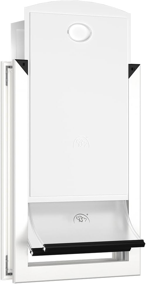 [MAVRICPOWER] Aluminum XL Dog Door with 2 Sliding Lock Panels, Doggy Door for Door with Adjustable Tunnel, Never Rust Pet Door for Dogs Up to 220 lbs