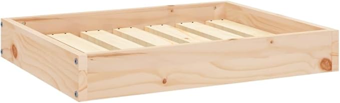 Solid Pinewood Dog Bed Frame for Medium Breeds, Natural Untreated Pine Finish, Sturdy Indoor Pet Furniture with Minimalist Design for Bulldogs and Cocker Spaniels