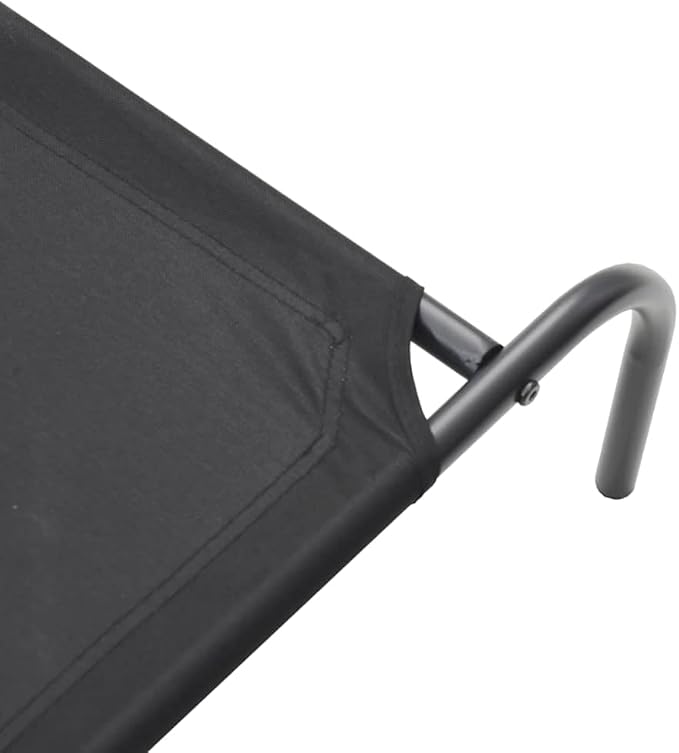 Elevated Dog Bed, Medium Size Raised Pet Cot with Breathable Oxford Fabric and Heavy Duty Powder-Coated Steel Frame for Indoor Outdoor Use, Black