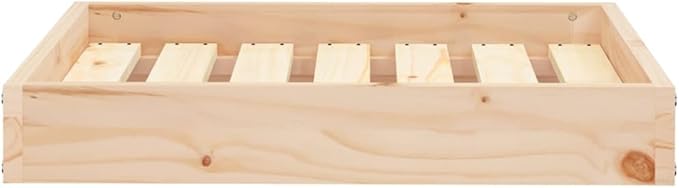 Solid Pinewood Dog Bed Frame for Medium Breeds, Natural Untreated Pine Finish, Sturdy Indoor Pet Furniture with Minimalist Design for Bulldogs and Cocker Spaniels