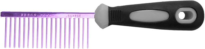 Resco Professional Anti-Static Dog, Cat, Pet Comb for Grooming, Steel Pins, Coarse Tooth Spacing, Candy Purple (PF0671)