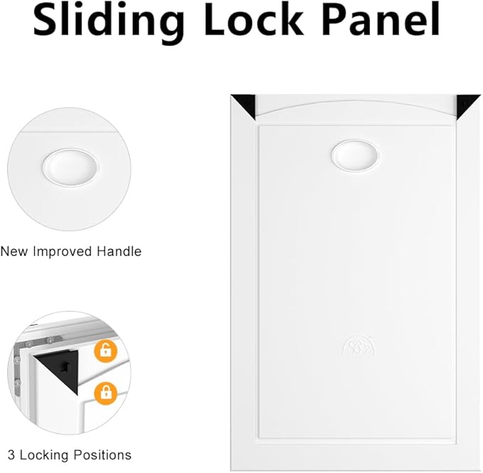 [MAVRICPOWER] Aluminum XL Dog Door with 2 Sliding Lock Panels, Doggy Door for Door with Adjustable Tunnel, Never Rust Pet Door for Dogs Up to 220 lbs